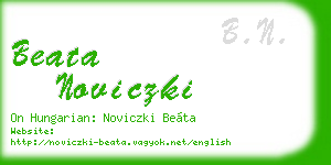 beata noviczki business card